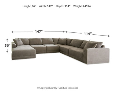 Raeanna 6-Piece Sectional with Chaise