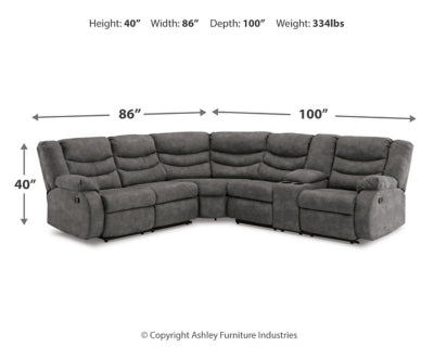 Partymate 2-Piece Reclining Sectional