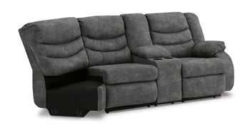 Partymate Right-Arm Facing Reclining Loveseat with Half Wedge Console
