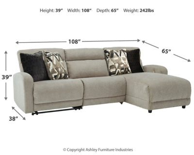 Colleyville 3-Piece Power Reclining Sectional with Chaise