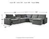 Hartsdale 6-Piece Right Arm Facing Reclining Sectional with Console and Chaise