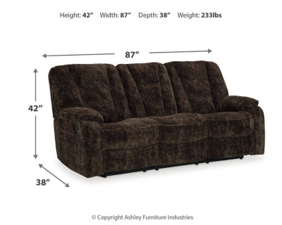 Soundwave Reclining Sofa with Drop Down Table
