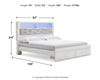 Altyra King Upholstered Bookcase Bed with Storage