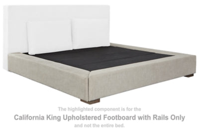 Langford California King Upholstered Footboard with Rails