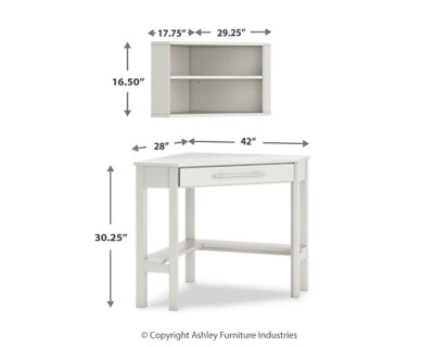 Grannen Home Office Corner Desk with Bookcase