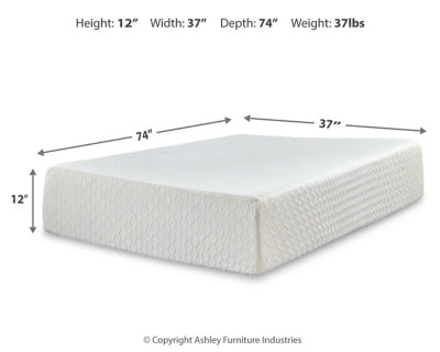 Chime 12 Inch Memory Foam Twin Mattress in a Box