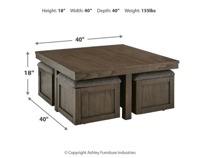 Boardernest Coffee Table with 4 Stools