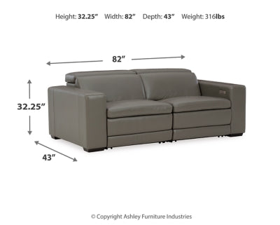 Texline 3-Piece Power Reclining Sectional Loveseat