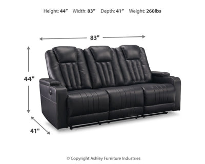 Center Point Reclining Sofa with Drop Down Table