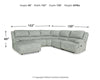 McClelland 5-Piece Reclining Sectional with Chaise