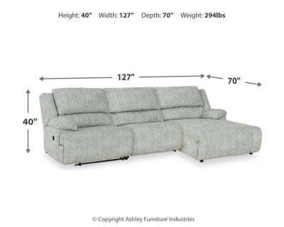 McClelland 3-Piece Reclining Sectional with Chaise