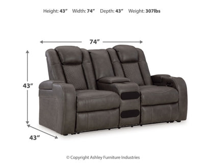 Fyne-Dyme Power Reclining Loveseat with Console