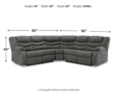 Partymate 2-Piece Reclining Sectional