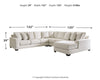 Lerenza 4-Piece Sectional with Chaise