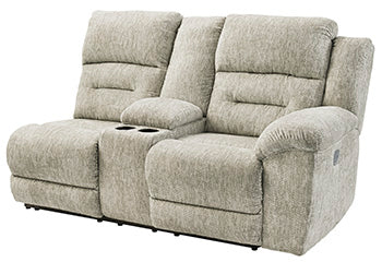 Family Den Right-Arm Facing Power Reclining Loveseat with Console
