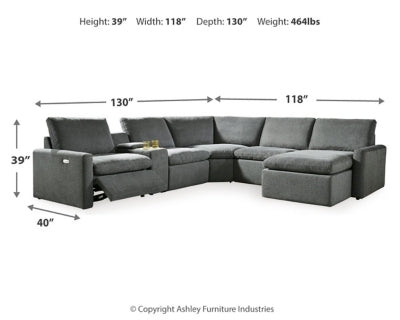 Hartsdale 6-Piece Right Arm Facing Reclining Sectional with Console and Chaise