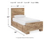 Hyanna Twin Panel Bed with 1 Side Storage