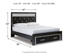 Kaydell Queen Upholstered Panel Storage Platform Bed