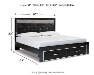 Kaydell King Upholstered Panel Storage Bed