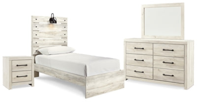 Cambeck Twin Panel Bed, Dresser, Mirror and Nightstand