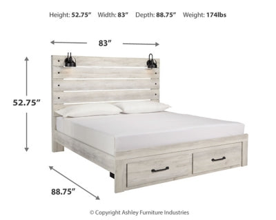 Cambeck King Panel Bed with 2 Storage Drawers