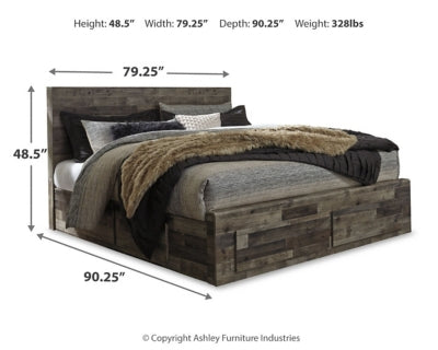 Derekson King Panel Bed with 6 Storage Drawers