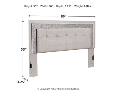 Zyniden King Upholstered Panel Headboard
