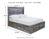 Baystorm Full Panel Bed with 6 Storage Drawers