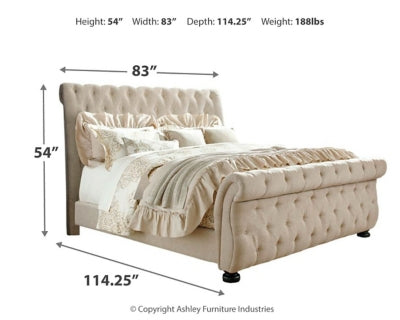 Willenburg California King Upholstered Sleigh Bed