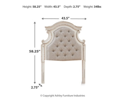 Realyn Twin Upholstered Panel Headboard