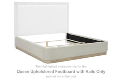 Hennington Queen Upholstered Footboard with Rails