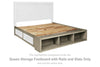 Fawnburg Queen Storage Footboard with Rails and Slats