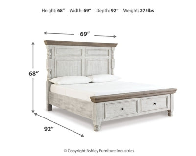 Havalance Queen Poster Bed with 2 Storage Drawers
