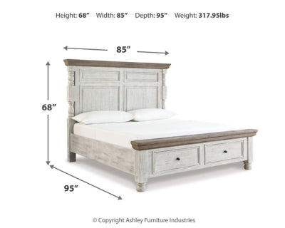 Havalance California King Poster Bed with 2 Storage Drawers