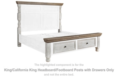 Havalance King/California King Headboard/Footboard Posts with Drawers