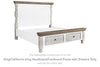 Havalance King/California King Headboard/Footboard Posts with Drawers