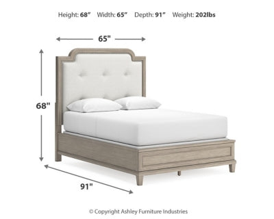 Jorlaina Queen Upholstered Panel Bed
