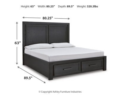 Foyland California King Panel Storage Bed