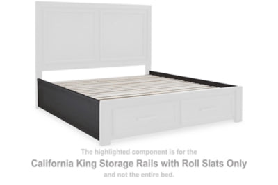 Foyland California King Panel Rails with Roll Slats