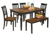 Owingsville Dining Table and 4 Chairs and Bench