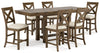 Moriville Counter Height Dining Table and 6 Barstools