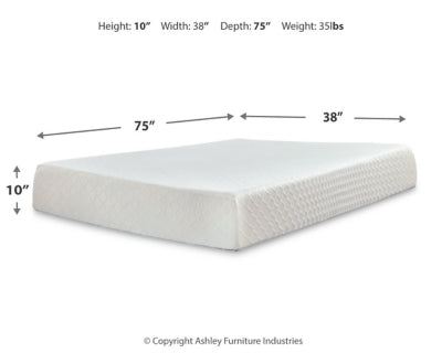 10 Inch Chime Memory Foam Twin Mattress in a Box