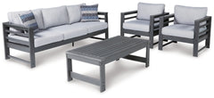 Amora Outdoor Sofa, 2 Lounge Chairs and Coffee Table