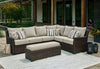 Brook Ranch Outdoor Sofa Sectional/Bench with Cushion (Set of 3)