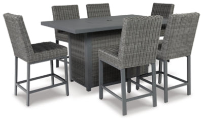 Palazzo Outdoor Counter Height Dining Table with 6 Barstools