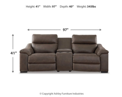 Salvatore 3-Piece Power Reclining Sectional Loveseat with Console