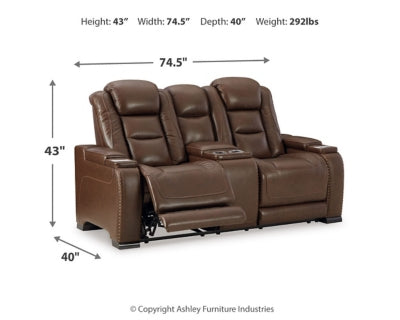 The Man-Den Power Reclining Loveseat with Console