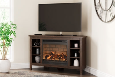 Camiburg Corner TV Stand with Electric Fireplace